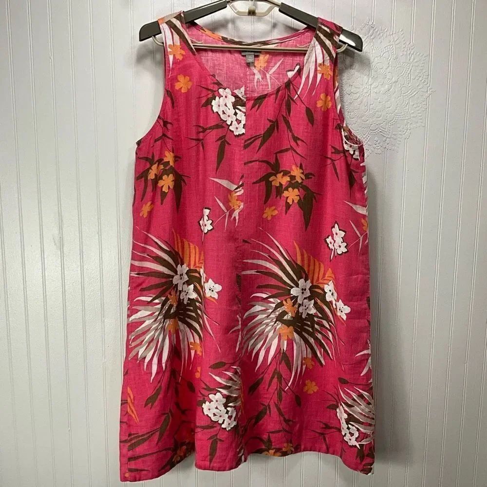 J. JILL 100% linen sleeveless dress